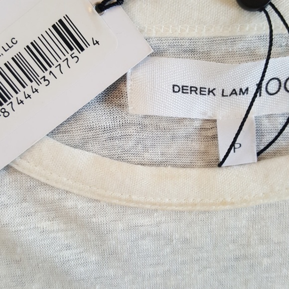 Derek Lam 10C bracelet cuff long sleeve linen tee - Picture 6 of 7